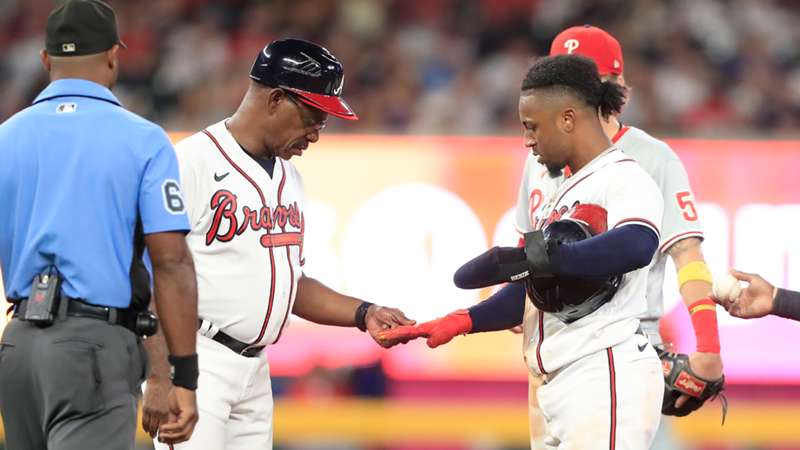 Braves infielder Ozzie Albies breaks finger in first game back from injury Braves infielder Ozzie Albies breaks finger in first game back from injury