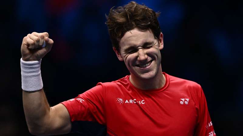 Casper Ruud beats Andrey Rublev at ATP Finals to set up Novak Djokovic clash in Turin trophy match