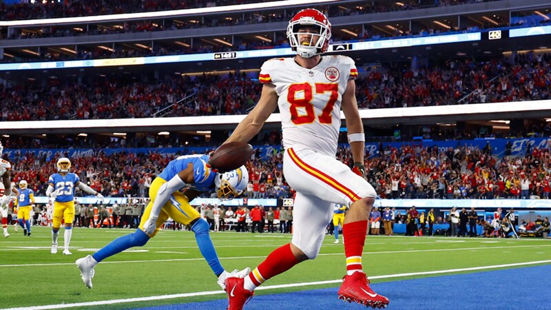 Travis Kelce treble lifts Chiefs to crucial AFC West victory in seesawing clash with LA Chargers Travis Kelce treble lifts Chiefs to crucial AFC West victory in seesawing clash with LA Chargers