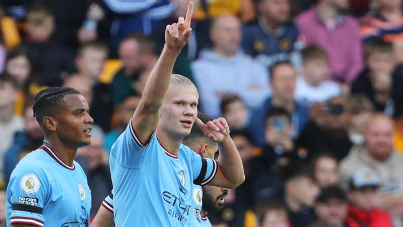 Man City star Erling Haaland becomes first player to score in first four Premier League away games Man City star Erling Haaland becomes first player to score in first four Premier League away games